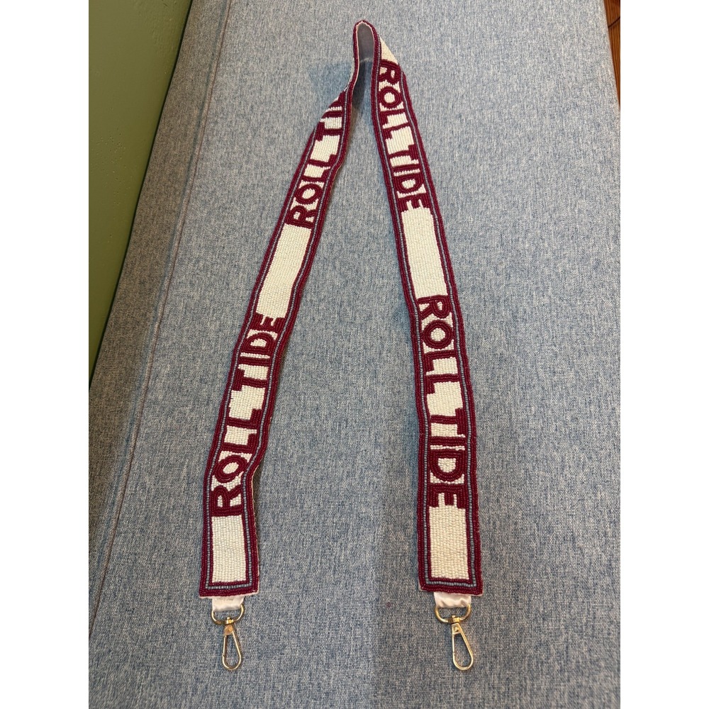 Alabama Roll Tide Beaded Purse Strap, Adjustable, SEC Football Team Spirit Bag